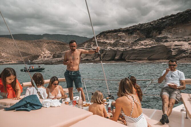3-hour catamaran excursion along the Costa Adeje - Veril Beach Cove Time: Snorkel Gear, Snacks, and Easy Swimming