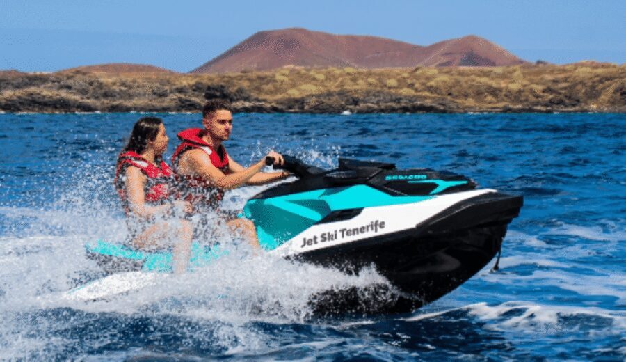 Las Galletas, Tenerife: Jet-ski Safari - La Caleta: the planned photo stop and swim break