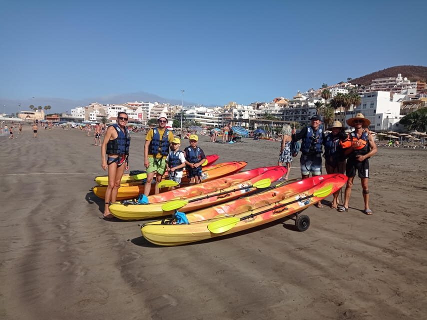 Los Cristianos: Kayak & Snorkel Tour with turtles and photos included - Montaña de Guaza Break: Dolphin Watching and Biosphere Views