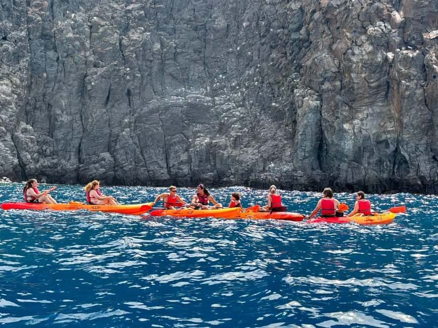 Tenerife: Kayak & Snorkeling, Marine Fauna Watching - Back to La Arenata: the return paddle, snacks, and photo options