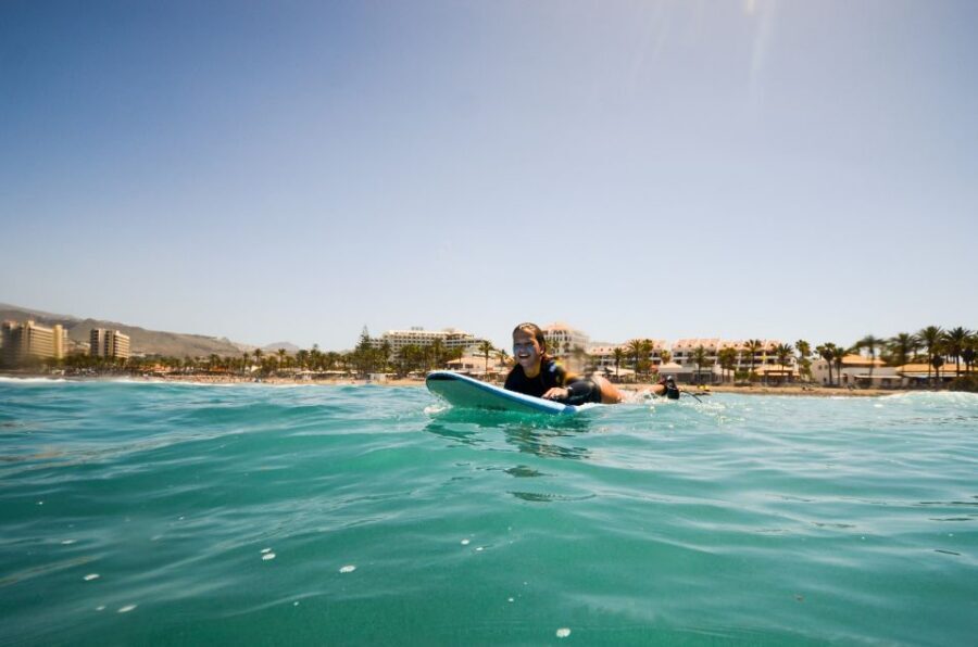 Tenerife: Surf Lesson at Playa de Las Americas - Surfing at Playa de Las Américas with the Teide view